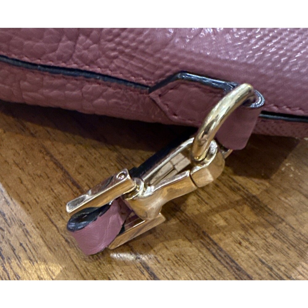 BURBERRY Crossbody Bag Pink Embossed Leather Good Used Condition - Picture 11 of 14